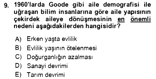 Aile Ekonomisi 2022-2023 Yaz Okulu Sınavı - 9. soru