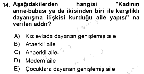 Aile Ekonomisi 2022-2023 Yaz Okulu Sınavı - 14. soru