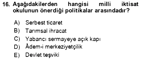 Aile Ekonomisi 2022-2023 Yaz Okulu Sınavı - 16. soru