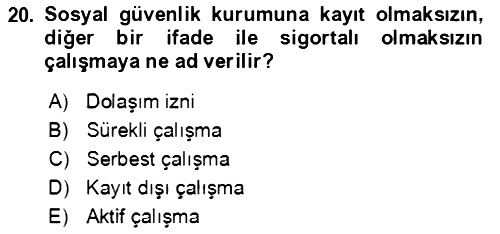 Aile Ekonomisi 2022-2023 Yaz Okulu Sınavı - 20. soru