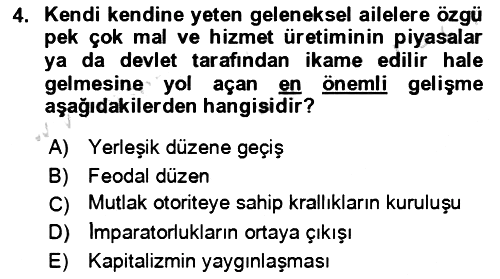 Aile Ekonomisi 2023-2024 Yaz Okulu Sınavı - 4. soru