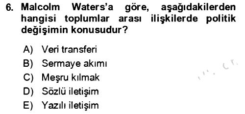 Aile Ekonomisi 2023-2024 Yaz Okulu Sınavı - 6. soru