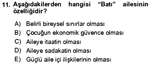 Aile Ekonomisi 2023-2024 Yaz Okulu Sınavı - 11. soru