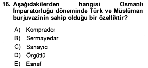 Aile Ekonomisi 2023-2024 Yaz Okulu Sınavı - 16. soru