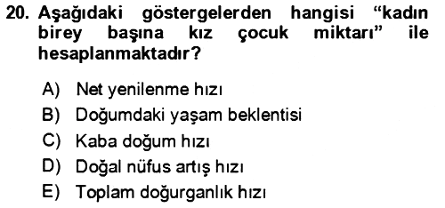 Aile Ekonomisi 2023-2024 Yaz Okulu Sınavı - 20. soru