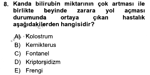 Aile Sağlığı 2016-2017 3 Ders Sınavı - 8. soru