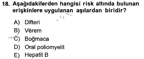 Aile Sağlığı 2016-2017 3 Ders Sınavı - 18. soru