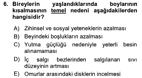 Aile Sağlığı 2018-2019 3 Ders Sınavı - 6. soru