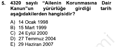 Aile Sağlığı 2012-2013 Ara Sınav - 5. soru