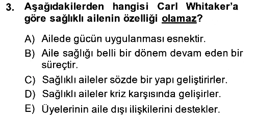 Aile Sağlığı 2013-2014 Ara Sınav - 3. soru