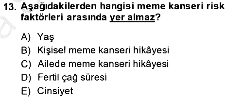 Aile Sağlığı 2013-2014 Ara Sınav - 13. soru