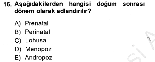Aile Sağlığı 2013-2014 Ara Sınav - 16. soru