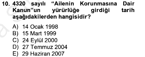 Aile Sağlığı 2014-2015 Ara Sınav - 10. soru
