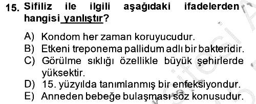 Aile Sağlığı 2014-2015 Ara Sınav - 15. soru