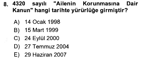 Aile Sağlığı 2015-2016 Ara Sınav - 8. soru