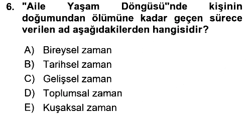 Aile Sağlığı 2016-2017 Ara Sınav - 6. soru