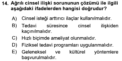 Aile Sağlığı 2016-2017 Ara Sınav - 14. soru