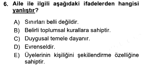Aile Sağlığı 2017-2018 Ara Sınav - 6. soru