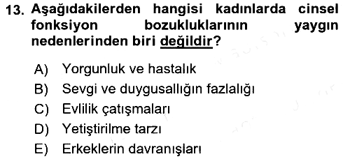 Aile Sağlığı 2017-2018 Ara Sınav - 13. soru