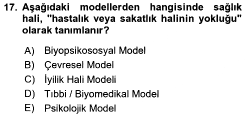 Aile Sağlığı 2023-2024 Ara Sınav - 17. soru