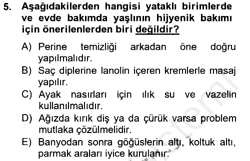 Aile Sağlığı 2012-2013 Dönem Sonu Sınavı - 5. soru