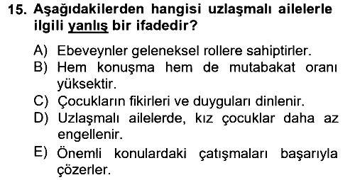 Aile Sağlığı 2012-2013 Dönem Sonu Sınavı - 15. soru