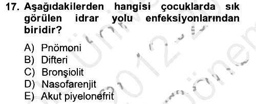 Aile Sağlığı 2012-2013 Dönem Sonu Sınavı - 17. soru