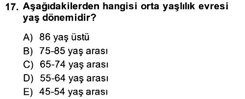 Aile Sağlığı 2013-2014 Dönem Sonu Sınavı - 17. soru