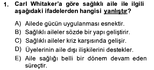 Aile Sağlığı 2014-2015 Dönem Sonu Sınavı - 1. soru