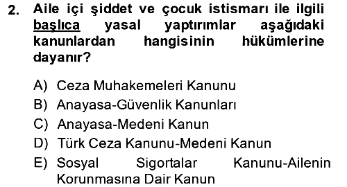 Aile Sağlığı 2014-2015 Dönem Sonu Sınavı - 2. soru