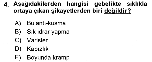 Aile Sağlığı 2015-2016 Dönem Sonu Sınavı - 4. soru