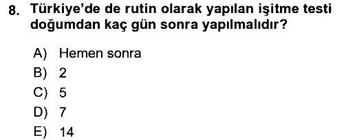Aile Sağlığı 2015-2016 Dönem Sonu Sınavı - 8. soru