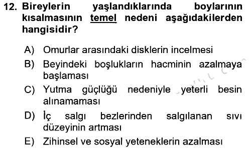 Aile Sağlığı 2016-2017 Dönem Sonu Sınavı - 12. soru
