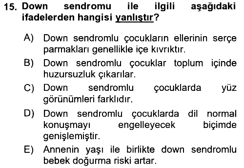 Aile Sağlığı 2016-2017 Dönem Sonu Sınavı - 15. soru