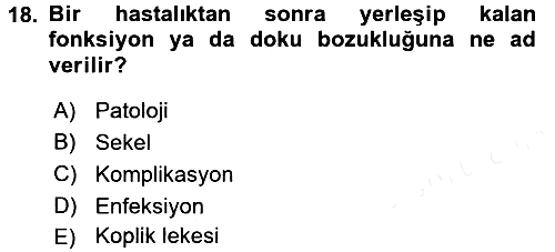 Aile Sağlığı 2017-2018 Dönem Sonu Sınavı - 18. soru