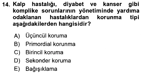 Aile Sağlığı 2018-2019 Dönem Sonu Sınavı - 14. soru