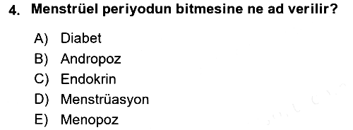 Aile Sağlığı 2015-2016 Tek Ders Sınavı - 4. soru