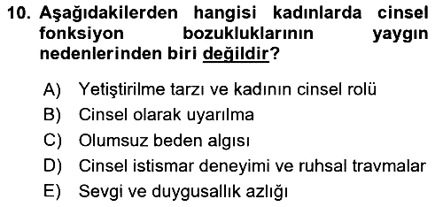 Aile Sağlığı 2020-2021 Yaz Okulu Sınavı - 10. soru
