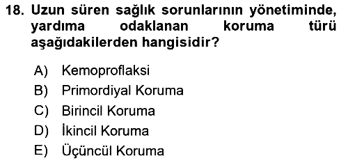 Aile Sağlığı 2020-2021 Yaz Okulu Sınavı - 18. soru