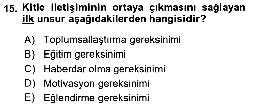 Aile Sağlığı 2023-2024 Yaz Okulu Sınavı - 15. soru