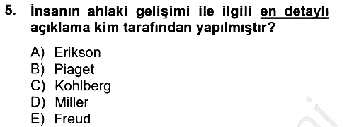 Çocuk ve Ergen Bakımı 2012-2013 Ara Sınav - 5. soru