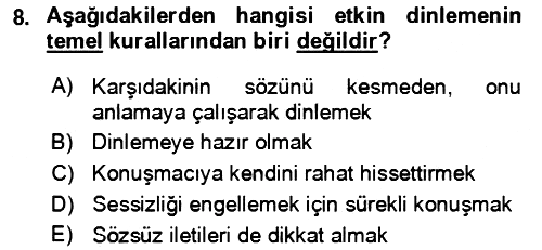 Çocuk ve Ergen Bakımı 2021-2022 Ara Sınav - 8. soru