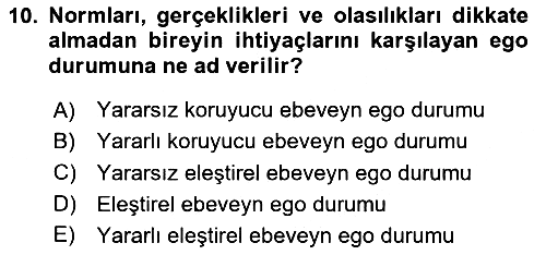 Çocuk ve Ergen Bakımı 2023-2024 Ara Sınav - 10. soru