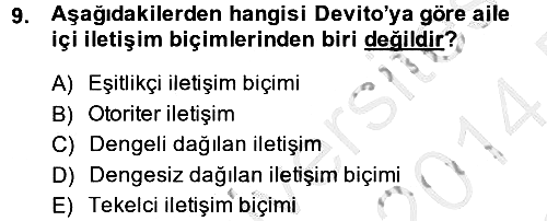 Çocuk ve Ergen Bakımı 2013-2014 Dönem Sonu Sınavı - 9. soru