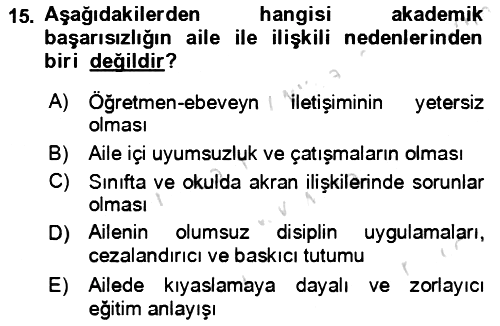 Çocuk ve Ergen Bakımı 2023-2024 Yaz Okulu Sınavı - 15. soru