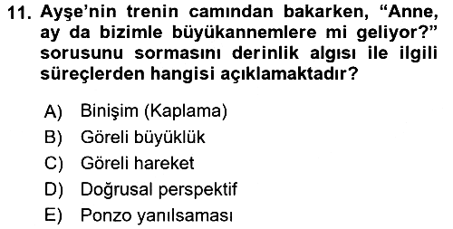 Davranış Bilimlerine Giriş 2017-2018 3 Ders Sınavı - 11. soru