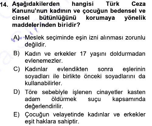 Davranış Bilimlerine Giriş 2015-2016 Ara Sınav - 14. soru