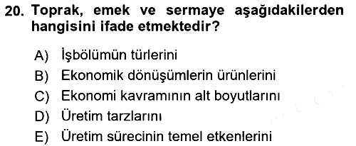 Davranış Bilimlerine Giriş 2018-2019 Ara Sınav - 20. soru