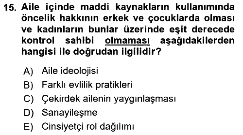Davranış Bilimlerine Giriş 2019-2020 Ara Sınav - 15. soru
