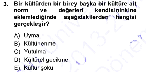 Davranış Bilimlerine Giriş 2013-2014 Dönem Sonu Sınavı - 3. soru